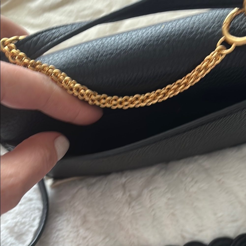 Tory Burch Black and Gold Crossbody Bag with Chain Strap - Picture 3 of 7